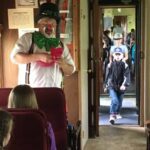 Rosco the magic clown on the train