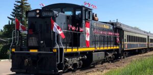 Locomotive decked out for Canada Day