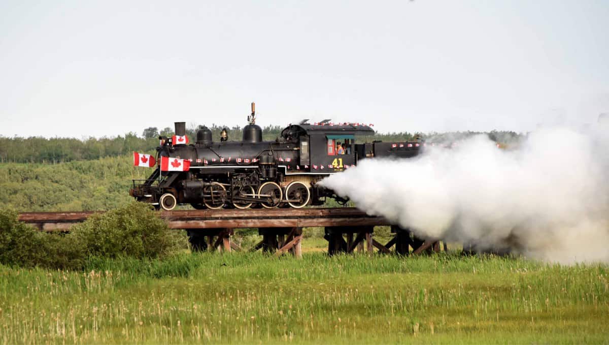 Canada Day celebrations on the Alberta Prairie Railway Train
