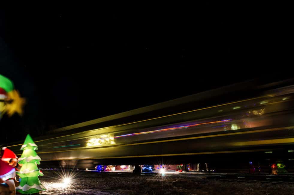 Polar Express Train arriving at the North Polar